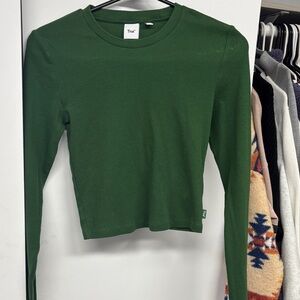 TNA Dark Green Long Sleeve Crewneck Top